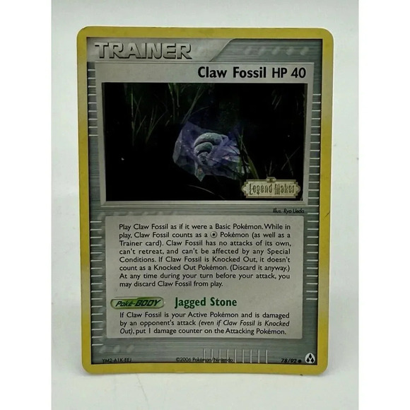 Claw Fossil Trainer 78/92 EX Legend Maker Stamped Non Holo Pokemon TCG 2006‎ LP - Picture 1 of 6